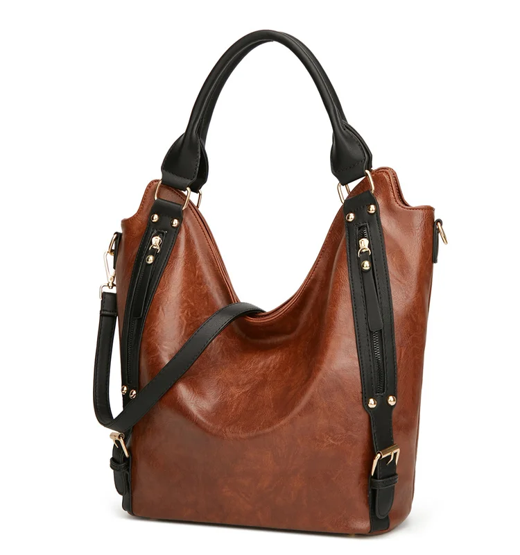 Large capacity Vintage Hand Bag Shoulder Tote Bags 4-Piece Sets Multi-Function Pouch Toiletry Bag  For Women Famous Brands