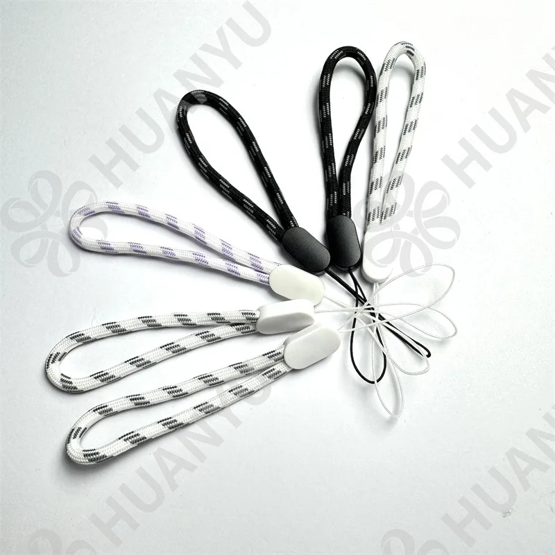 High quality custom carrying short hand wrist finger strap lanyard for hand-held electronics devices mobile phone flashlight