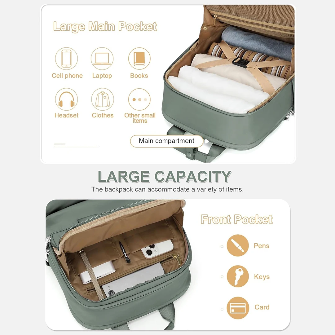YOUK Practical Comfortable Unisex Travel Backpack Multifunctional Waterproof Nylon Canvas Fashion Shoulder Bag Zipper Airline