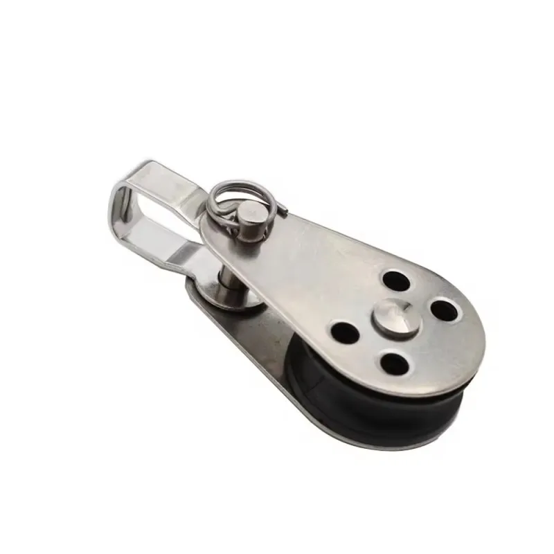 High Quality Stainless Steel Rigging Hardware Single Block Pulley Small Pulley With Nylon Sheave