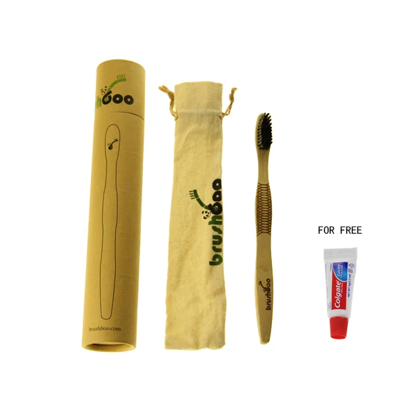 
Фирменный кейс для зубной щетки из натурального бамбука с бесплатной зубной пастой внутри 