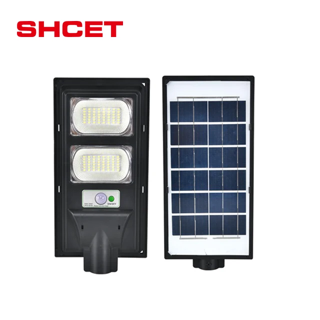 2024 Outdoor 3000 SMD led panel solar light motion sensor  private all in one  remote 200W street lamp with pole