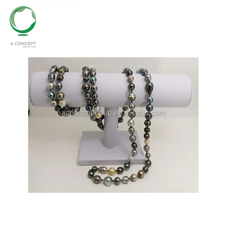 Лидер продаж, разноцветное ожерелье из таитянского черного жемчуга толщиной 8-13 мм, 160 см