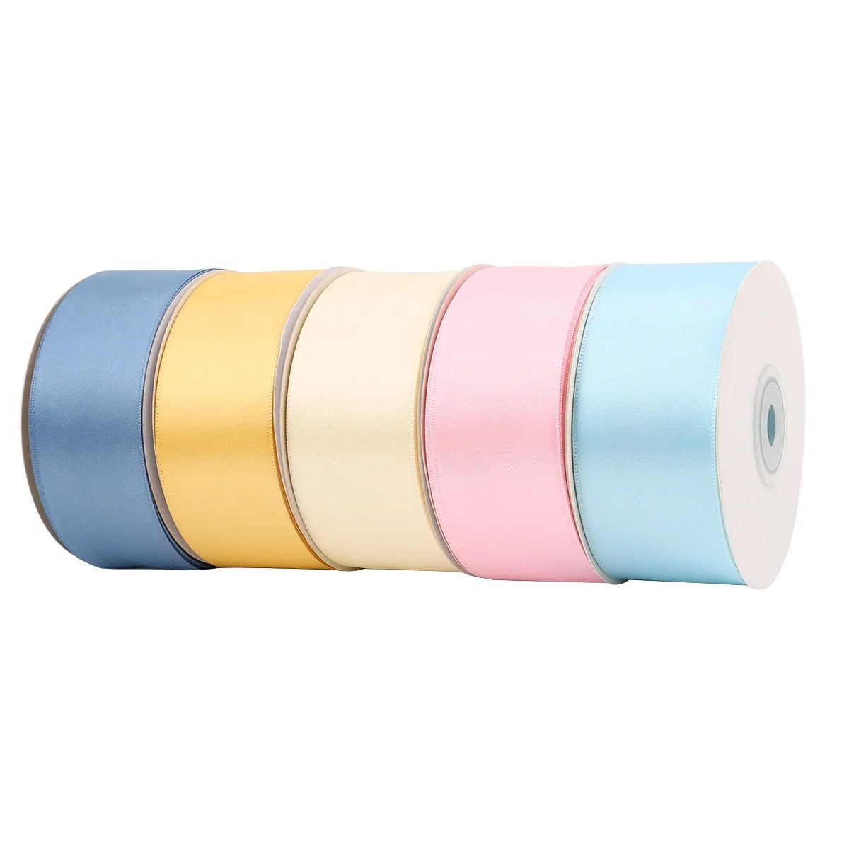 Manufacture Luxury 100 yards per roll Custom Wholesale Gift Packing Custom Plain 196 Colors Polyester Satin Ribbons