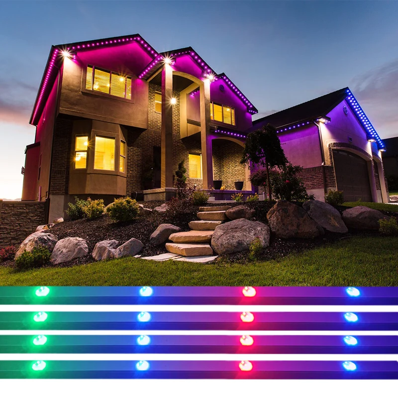 DC48V Point Lights Aluminum Track Rgb Led Strip Pixel Led Light permanent christmas light outdoor