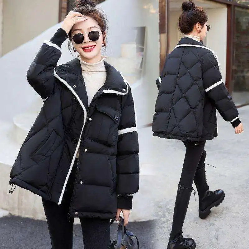 2024 Womens Colourful Shinny Cropped Long Sleeve Bubble Winter Coat Down Puffer Jacket For Ladies