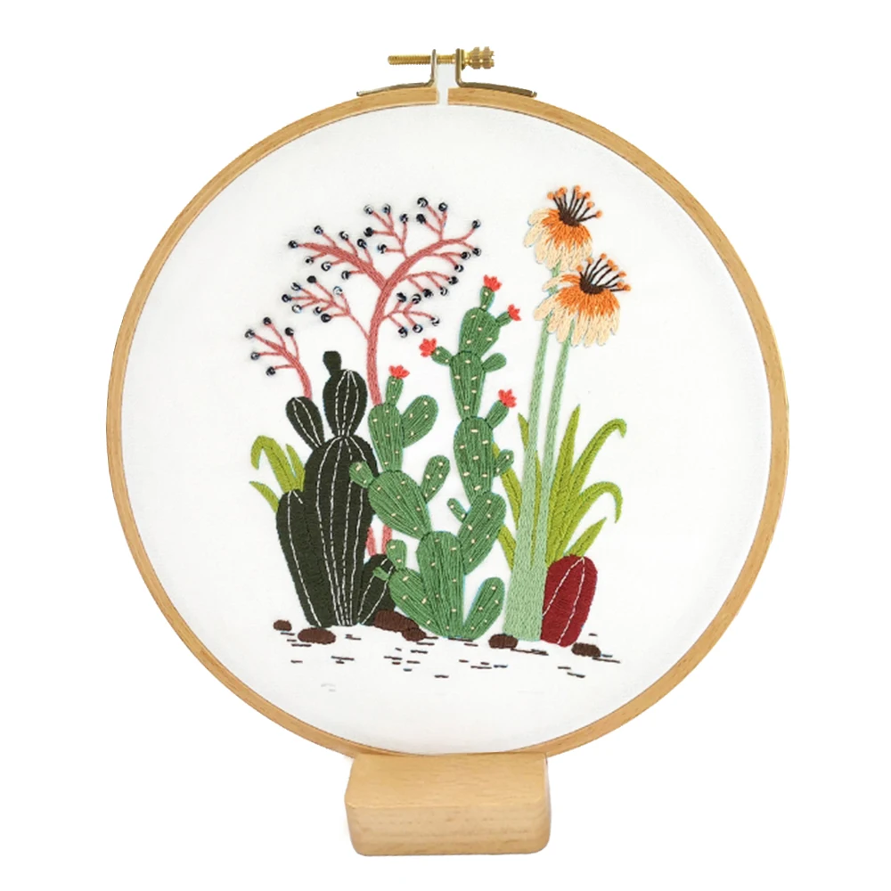 2024 New Handmade Plant Cactus Diy Custom Thread Floss Cross Stich Embroidery Kit