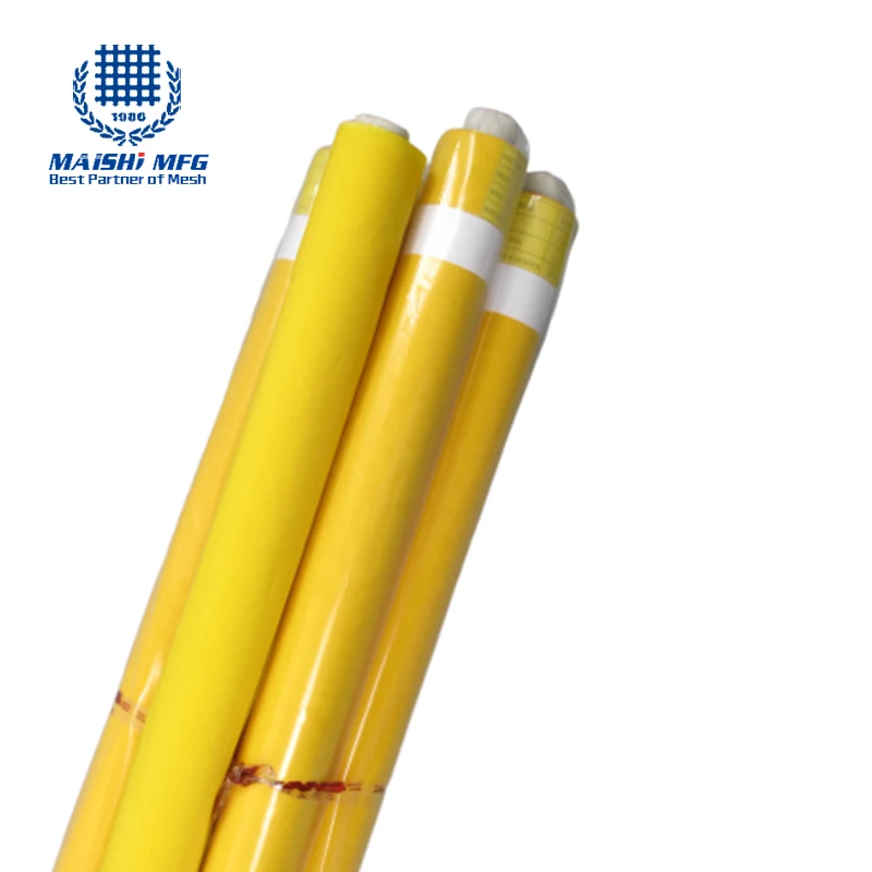 10-420 mesh yellow white polyester silk screen printing mesh for textile screen printing
