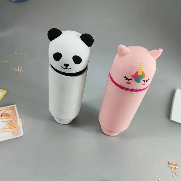 Custom High Quality Multipurpose Kids Silicone Pencil Case Storage Bags  Pen Case Large Capacity Stationery Pencil  Pouch Box