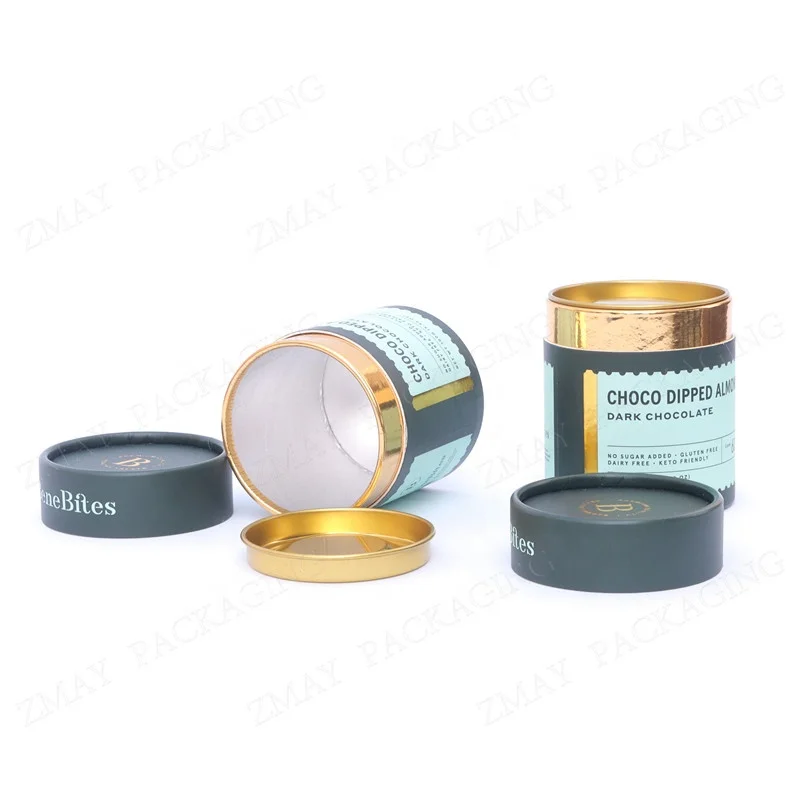 biodegradable tea packaging paper tube airtight food grade material coffee powder packaging paper can paper canister