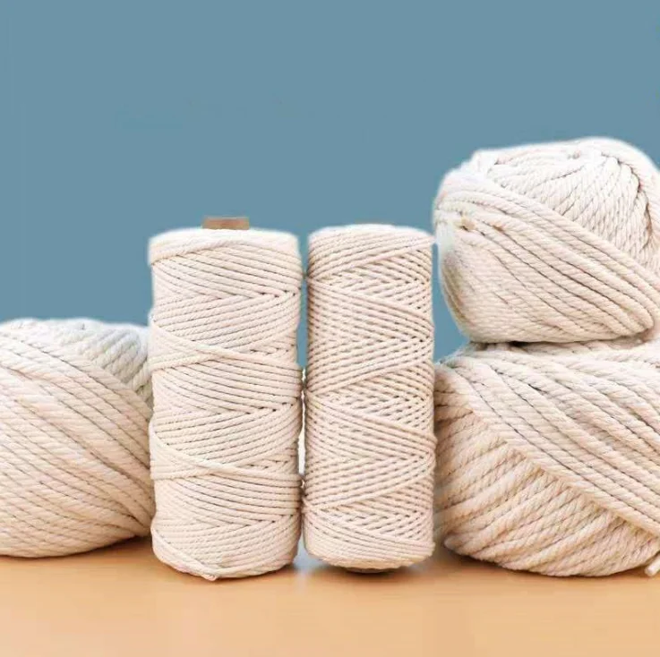 Twisted BYH White Braided 2mm 3mm 4mm 5mm 6mm 8mm 10mm Macrame Cheap Rope Cotton Cord
