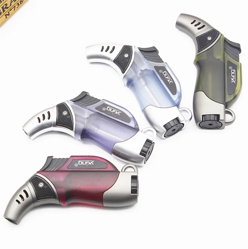 Cheap Portable Metal plastic kitchen Refillable single flame Jet Butane torch cigarette cigar lighter  Kitchen Lighter