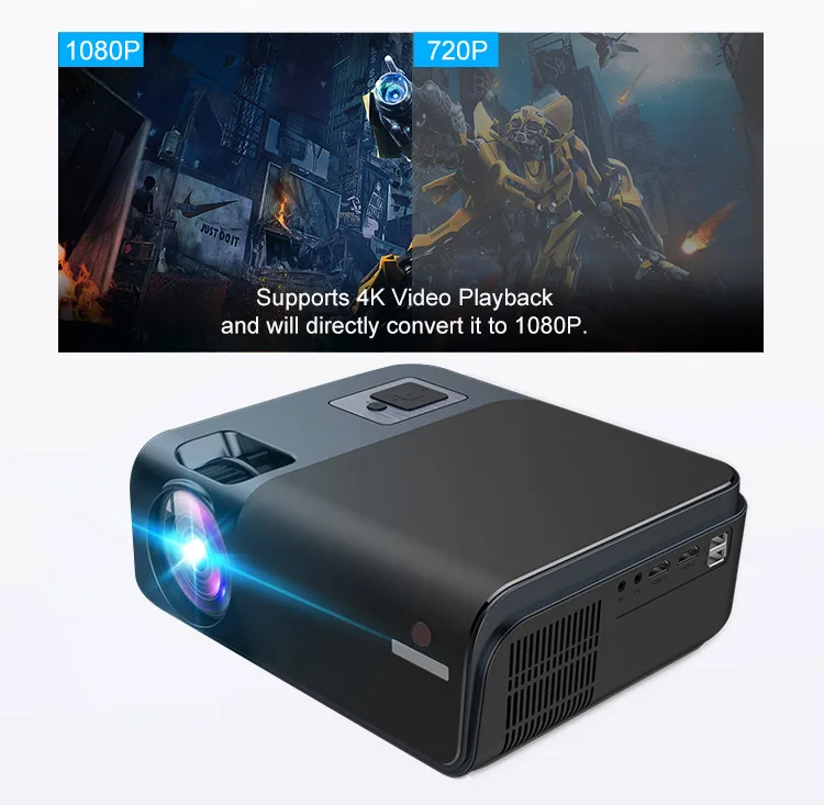 Wireless Native 1920 x 1080P Higher Brightness Android Projector HiFi Stereo Speaker 10000lumens Full HD LED Mini Projector