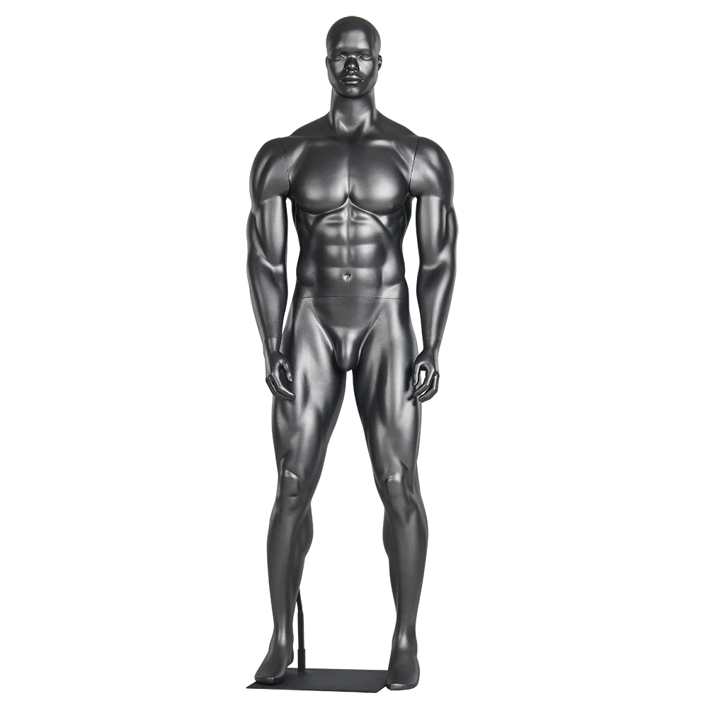 Matt black male mannequin can be custom mannequins full-body with head muscle body builder mannequin