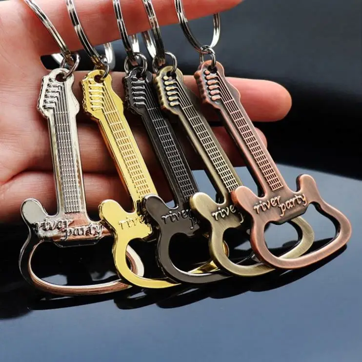 fashion Beer bottle opener Keychain Shark Guitar glasses Bottle Opener Kitchen Accessories Wedding Favor 3D metal animal keyring