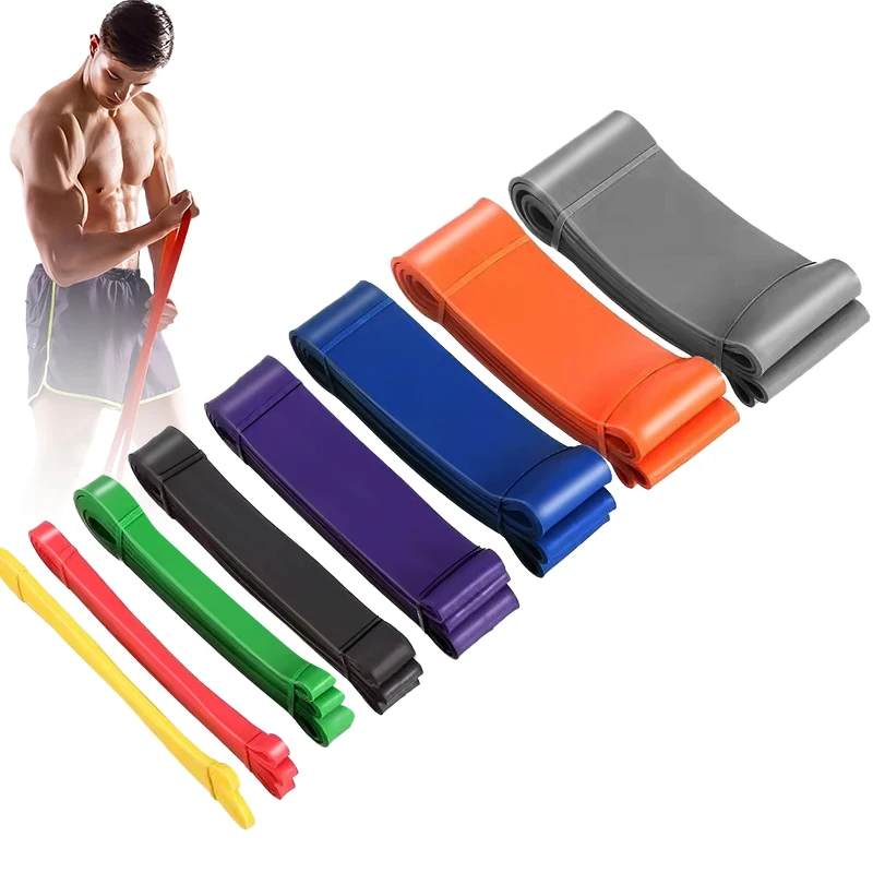 Long Resistance Band Training Equipment Elastic Yoga Exercise Band Custom Logo Fitness Workout Loop