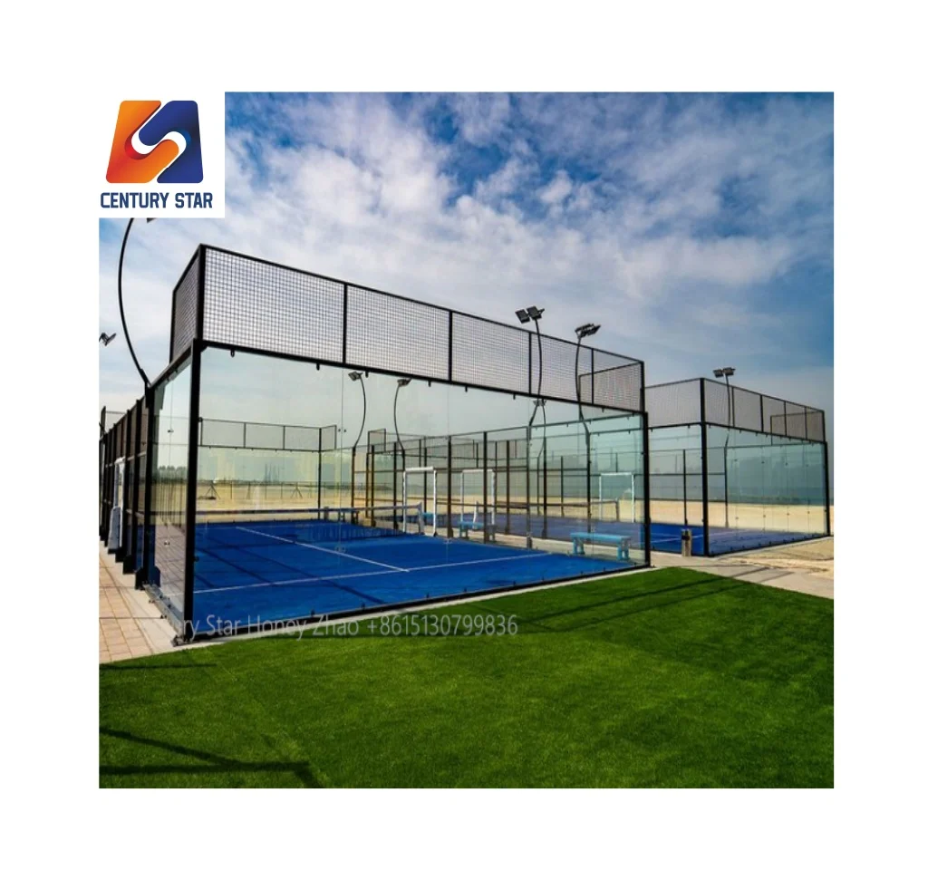 Professional Panoramic Padel Court Padel-tennis-court 20mX10 Blue Red Pink Green Purple Green court
