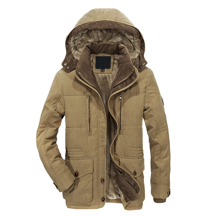 Мужская одежда на заказ, зимнее повседневное плотное хлопковое пальто с капюшоном