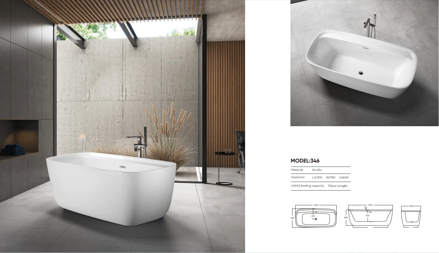 Striped design V- Groove Fluted Freestanding Black Surface Bathtub Acrylic free Standing bath tub