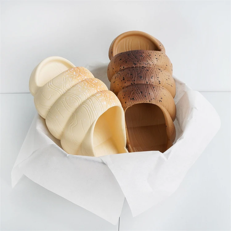 New Trendy EVA Slides Soft Colorful Outdoor Unisex Bubble Slippers Women Thick Sole Bread Shoes Sandals Men Clog Slides