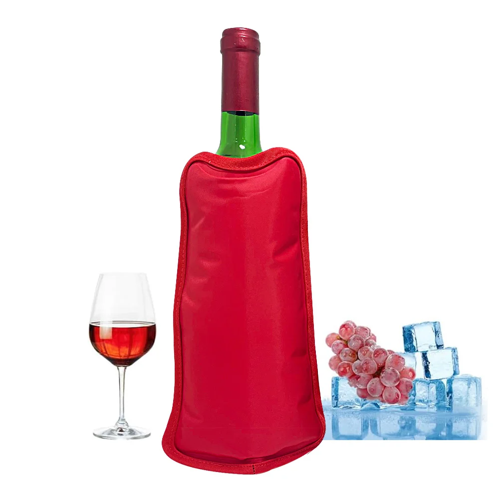 Thermal Ice Gel Cooler Wrap / Wine Bottle Cooler / Nylon PVC Freeze Gel Sleeve for Wine Bottle