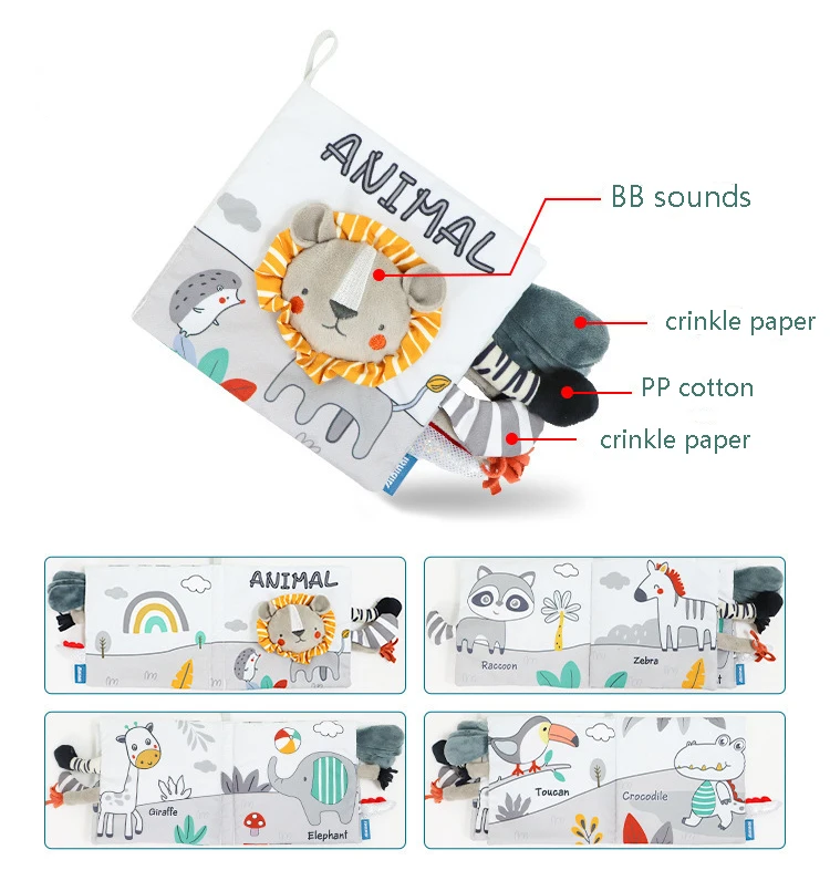 Baby Toys Soft Cloth Book Baby Quite Shower Books Infant Educational Crinkle Books for Babies Kids