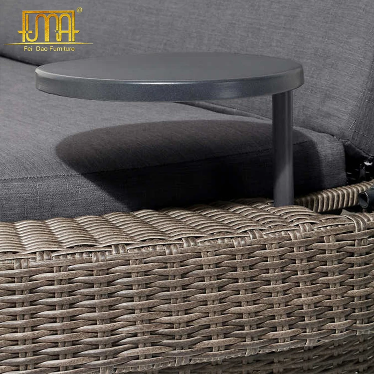 Beach Side PE Rattan Wicker Outdoor Waterproof Bali Daybed With Canopy