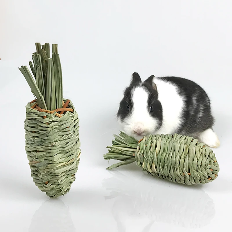 pet rabbit carrot woven chew for Chinchillas Bunnies Guinea Pig Chew Toys Treats for Bunny Rat Rodent for Chinchilla Hamsters