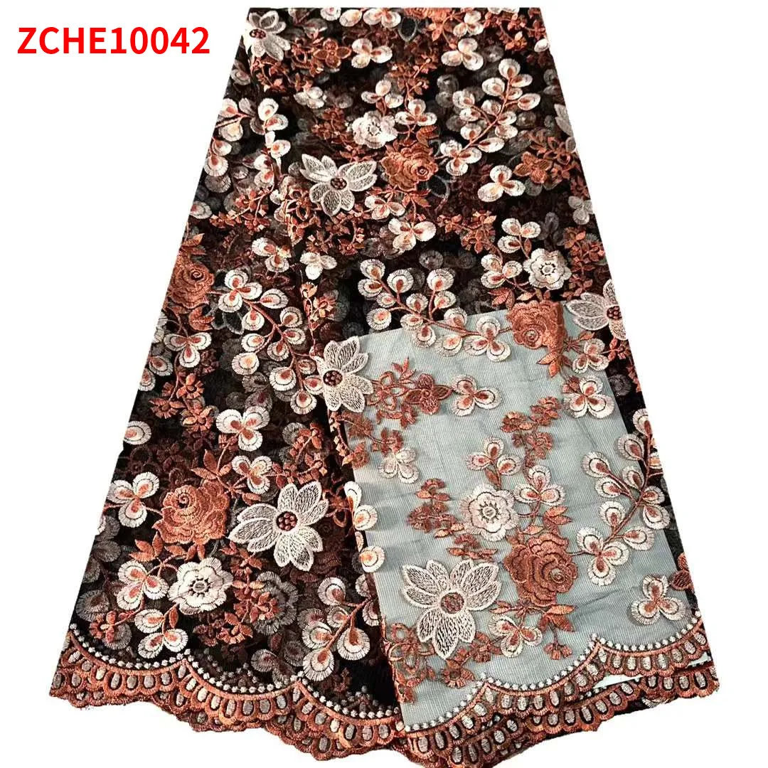 Mesh embroidered tulle for two-tone embroidery applique garments fabric