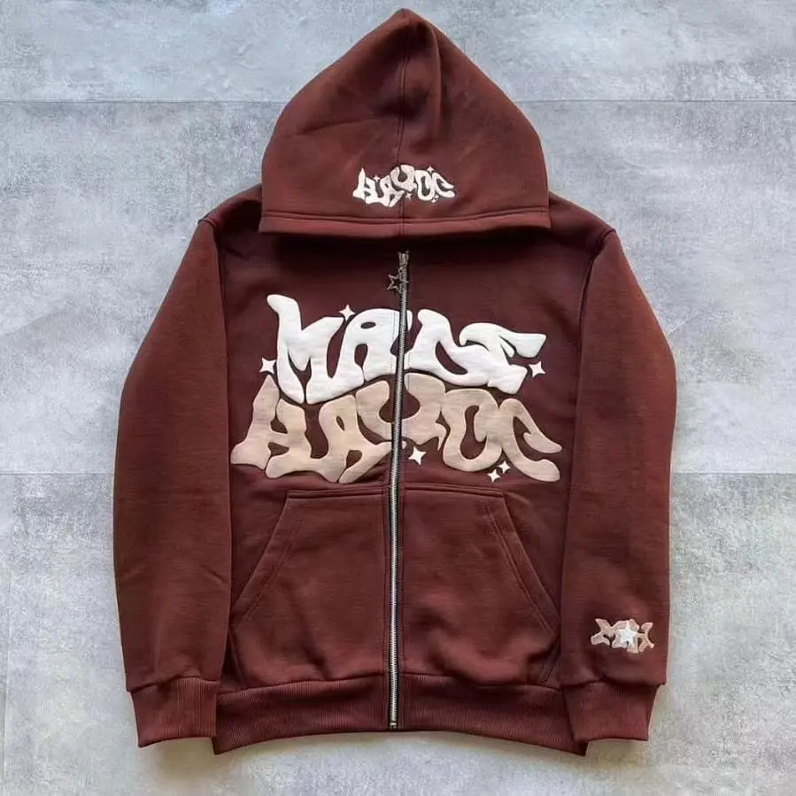 Wholesale Print Long Sleeve Unisex Casual Sports Custom Logo Zip up Hoodie 100%Cotton Pullover  Heavyweight Hoodie for Men