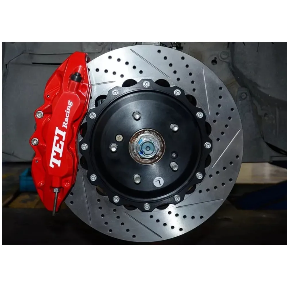  6 PISTON Big Brake Kit with 355x32mm Slotted Drilled Disc Rotor 18Inch Wheel For CIVIC