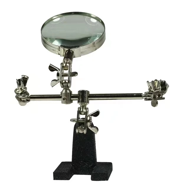 Multifunctional Led Extra Large Lens Helping Hand Table Magnifying Lamp Floor Stand For Repair And Reading