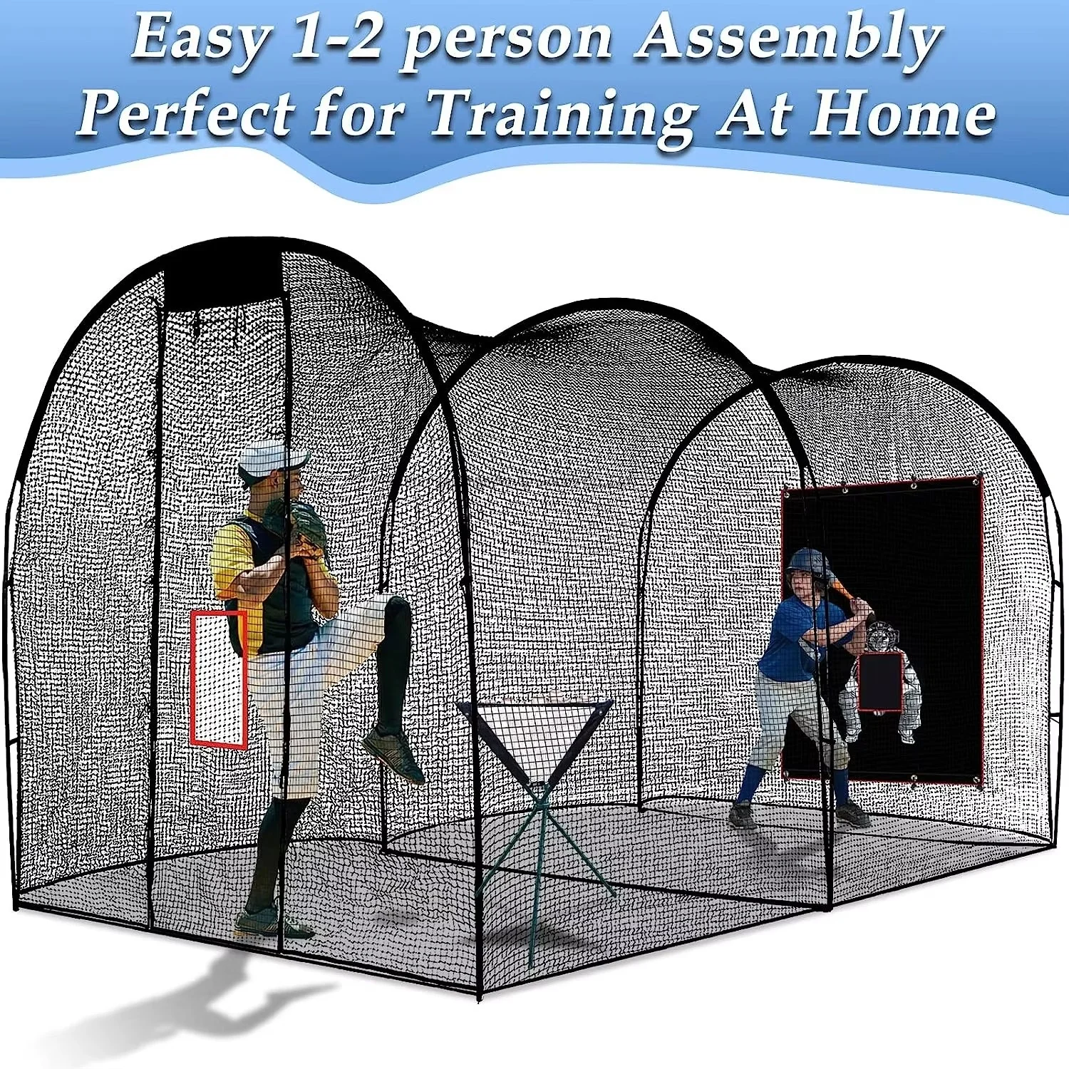Baseball Batting Cage Heavy Duty Baseball Batting Cage for Backyard Baseball Softball Batting Cage Net and Frame Easy to Set Up