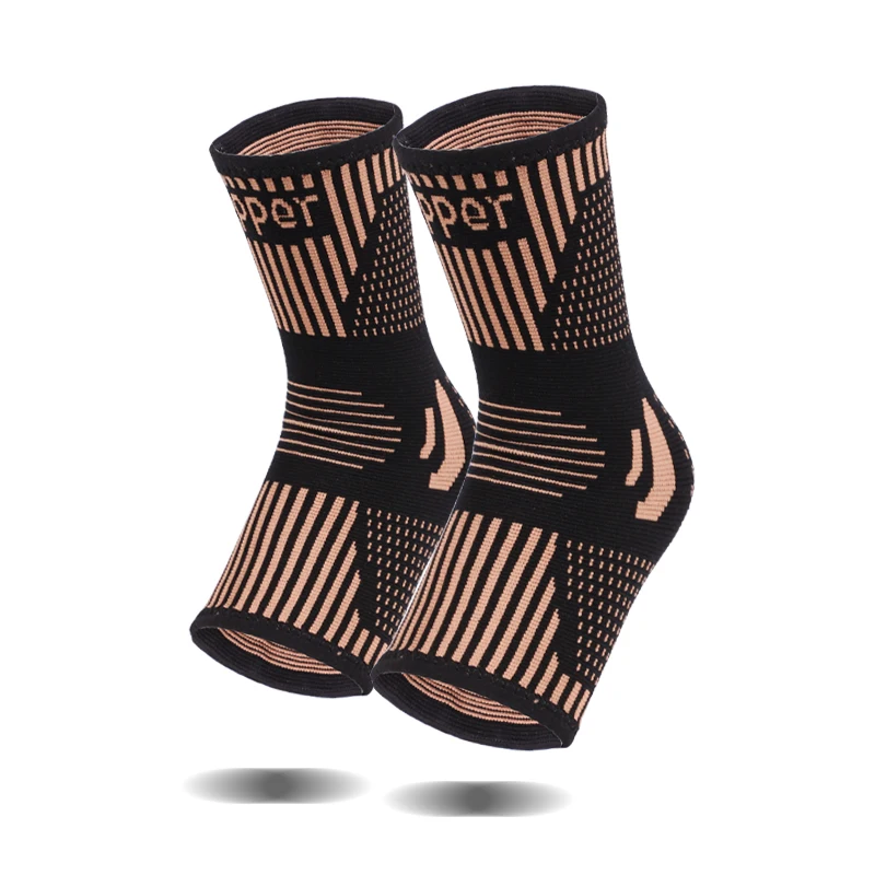 Sports Protection Copper Ankle Support Infused Foot Compression Sleeves for Men and Women
