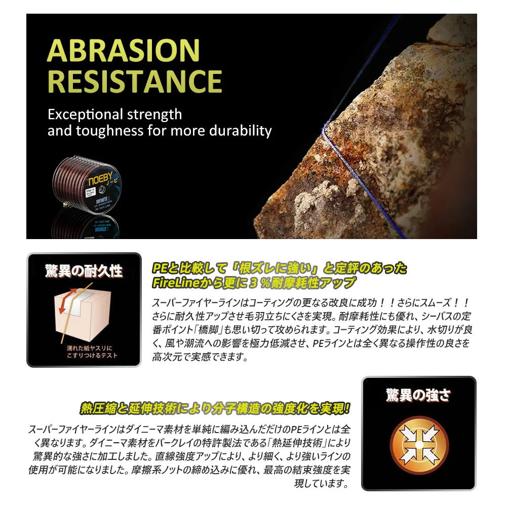 NOEBY X8 Braided Fishing Line 1000m Single Color 10-132lb Multifilament PE Wire Snood Fishing Tackle Line