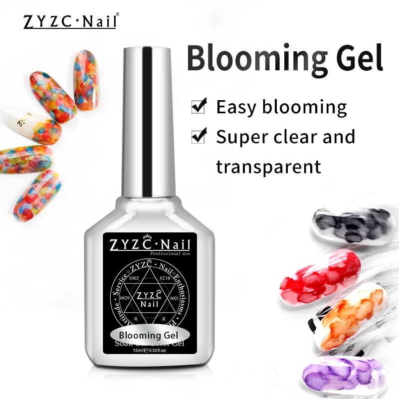 ZYZC nail supplies blossom bubble nails marble blooming gel for nails art salon Private label bloom bubble color gel polish