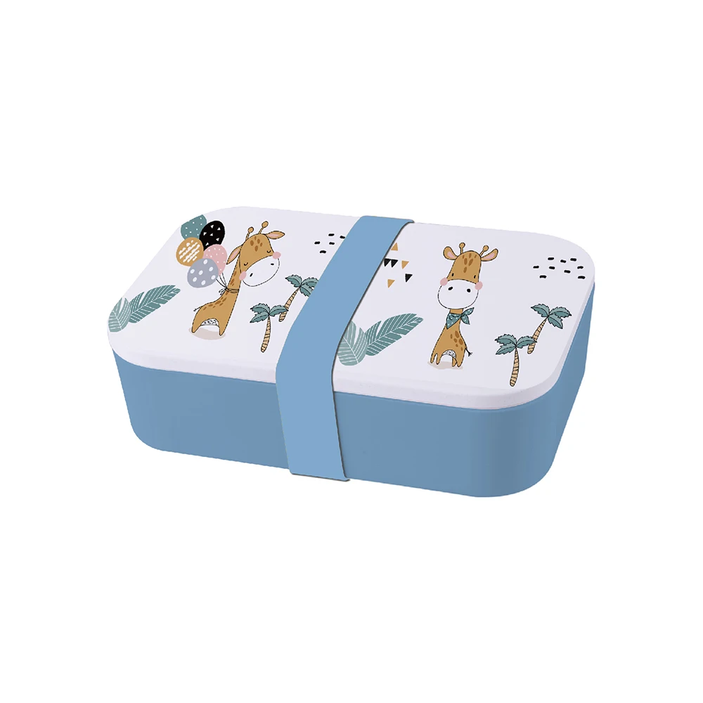 Cartoon Eco-friendly food grade RPET bento container One Layer Rectangle Lunch Box