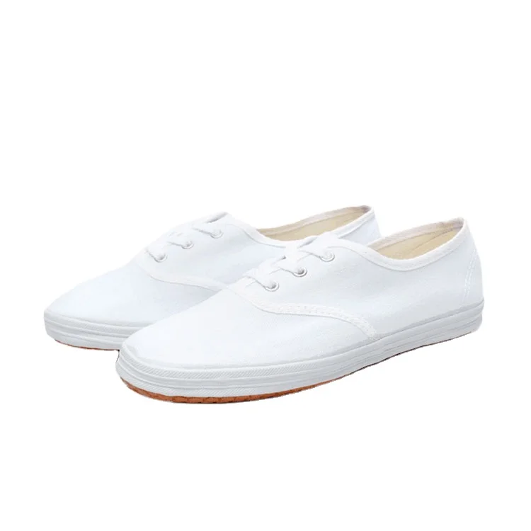 Casual White Canvas Tennis & Badminton Sneakers for Boys Rubber Insole for Training in Summer Spring Autumn