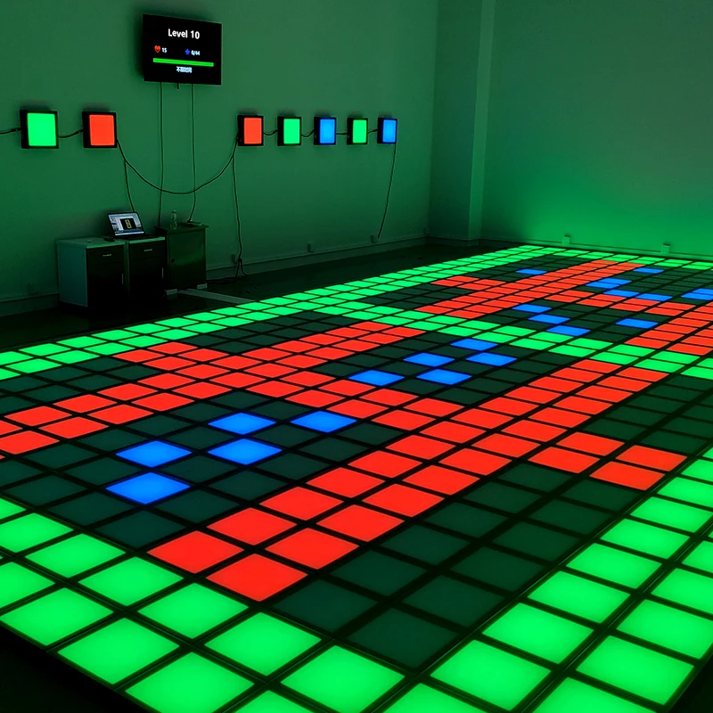 active game floor interactive color squares step on game light lava interactive tile game