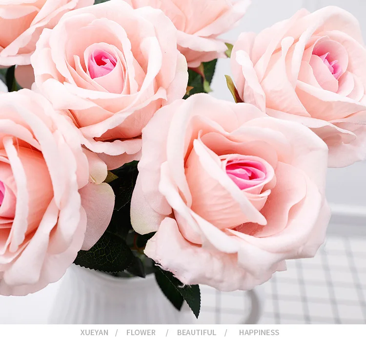 Hot sale Wedding decoration artificial flowers wholesale rose bouquet artificial flowers
