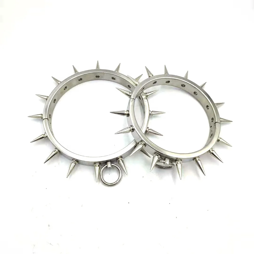 Neck collar stainless steel bondage restraints sex toys for couples adult games slave bdsm fetish