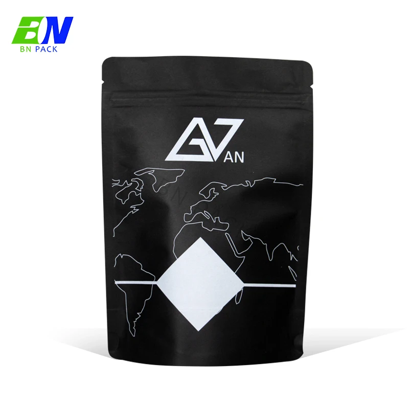 China manufacturer 250g 500g 1kg stand up bags aluminium foil flat bottom plastic coffee bean bag with valve