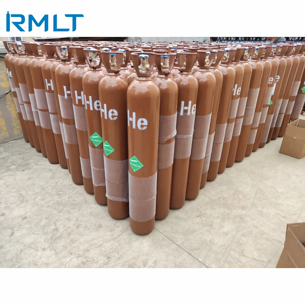 Industrial High Pure 99.999% Helium gas In 40L 50L Steel Cylinders Compress Helium Tank