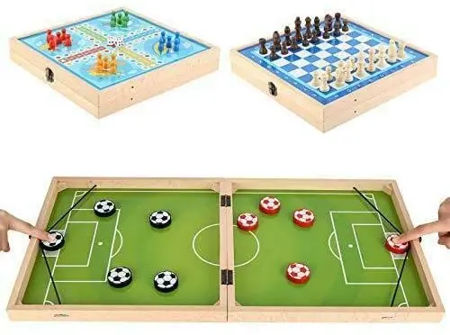  3 в 1 Летающие шахматы Reversi и конкурентоспособная игра для хоккея с шайбой Складная Настольная из луда быстрая на шайбе детей