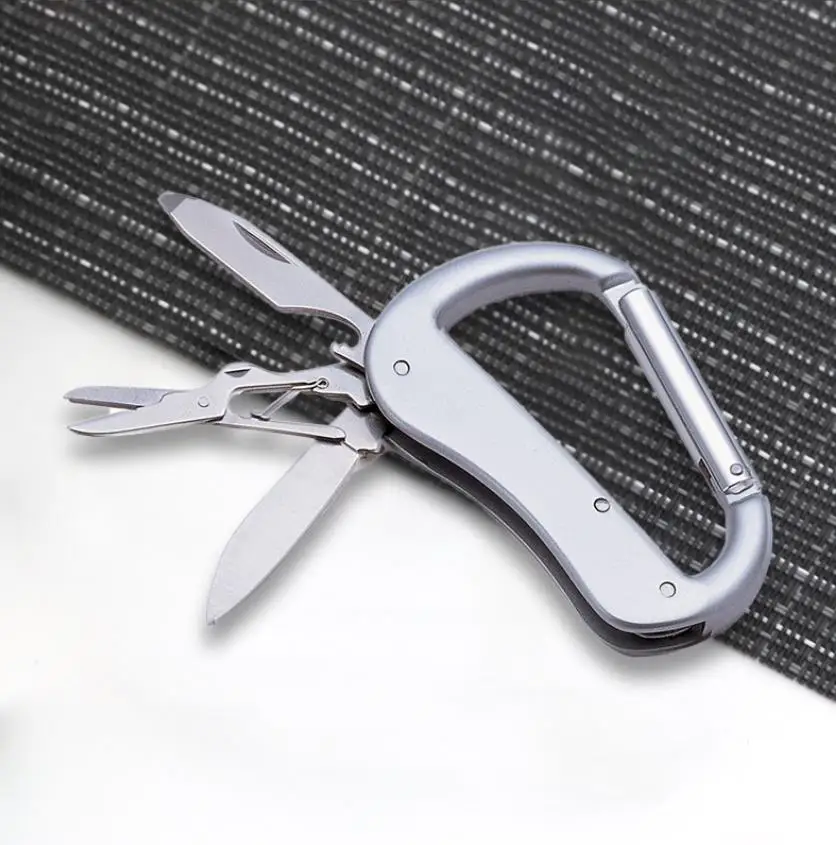 Multi-functional Mountaineering Buckle Camping Climbing Safety D Backpack Hook Outdoor Multifunctional Knife Cutting Open Tools