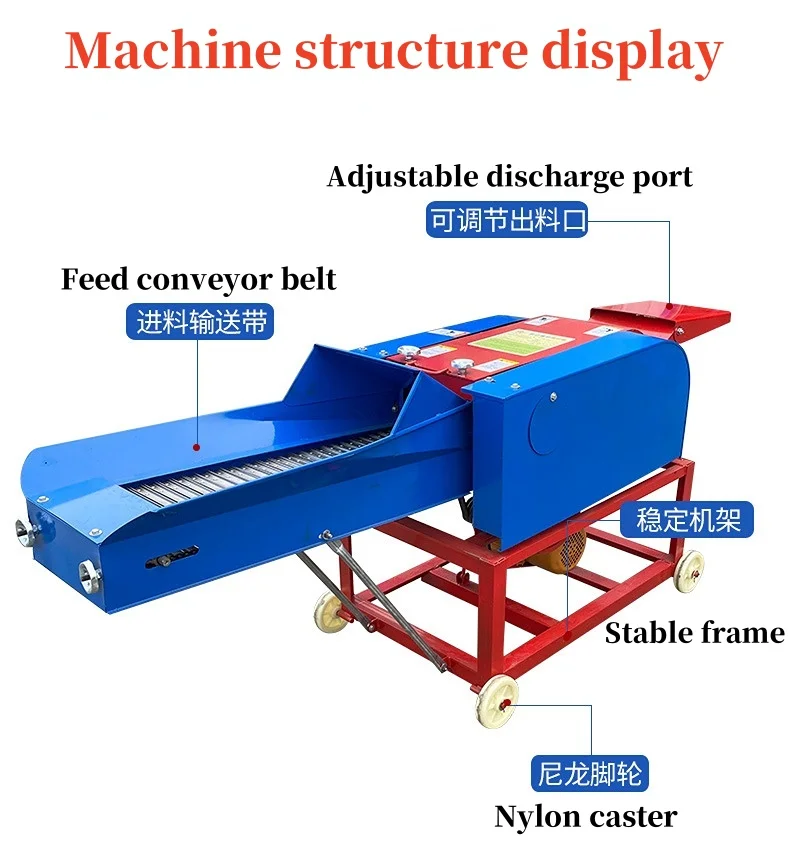 Small high yield fast cutting straw planting industry necessary chaff cutter machine animal feed