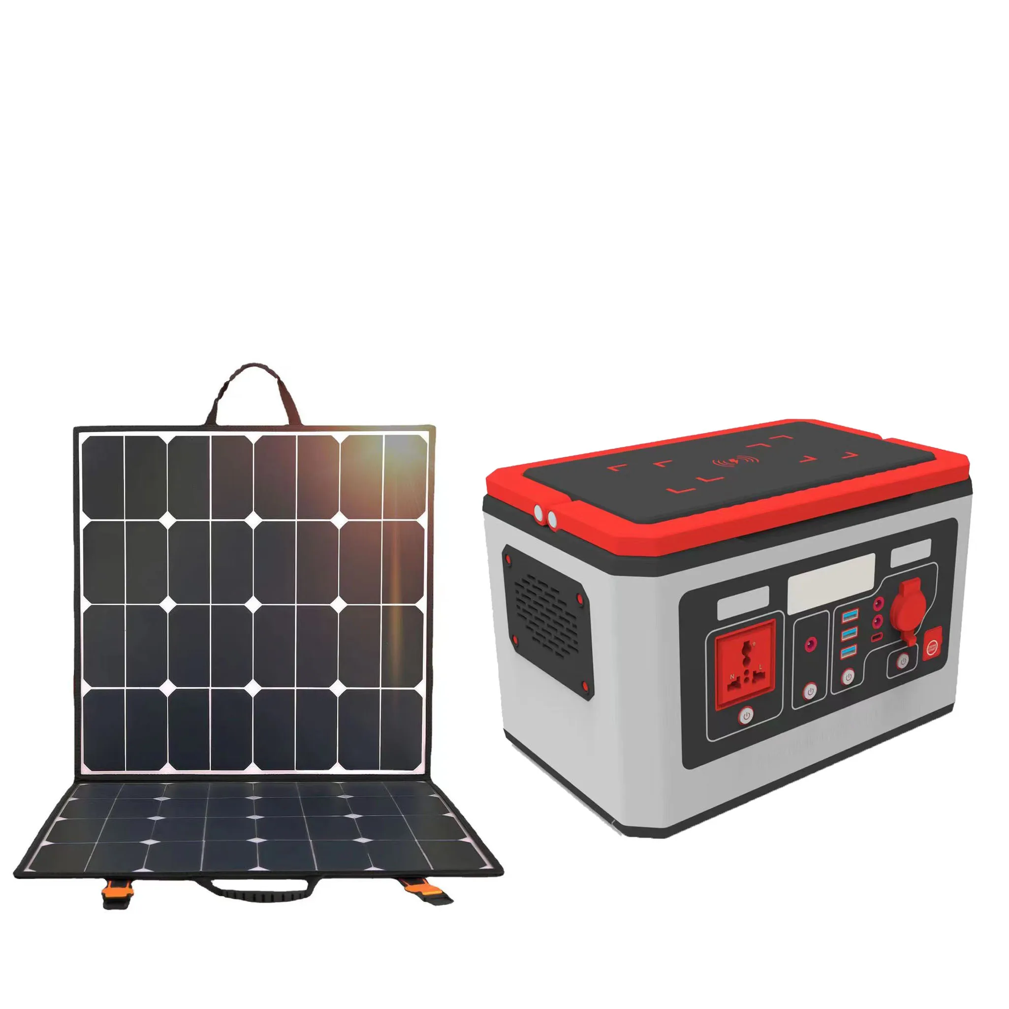 Custom OEM Outdoor 500W 1000w 600w 1000 Watts 1500W 800w Battery Portable Bank Power Station With Solar Panel generators energy