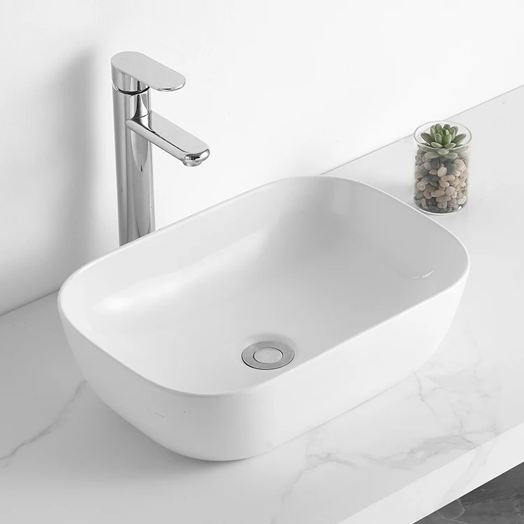 
European style handmade cheap price white ceramic bathroom sink counter top hand wash basin 