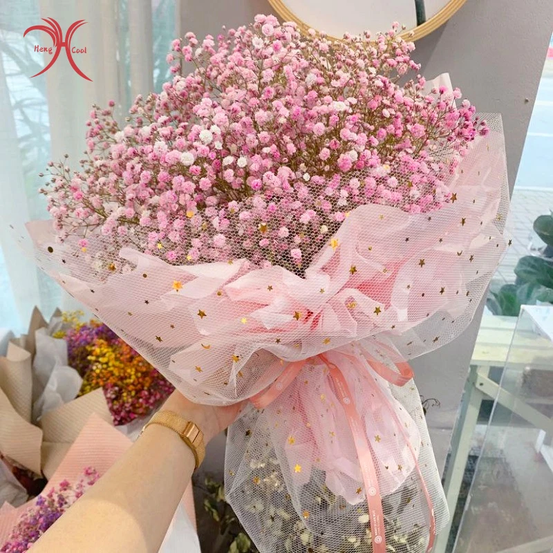Hot selling star moon yarn Flower Wrapping Mesh florist supplies gift packaging paper for christmas