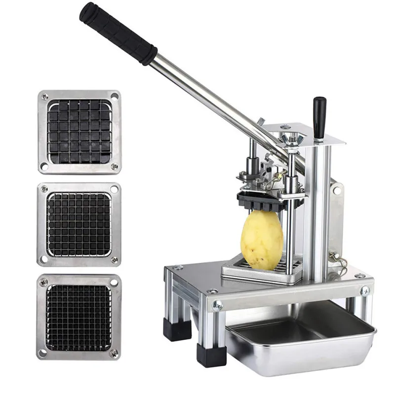 Electric Potato Cutter Fries Machine 3 Knives Strip Cutter Commercial